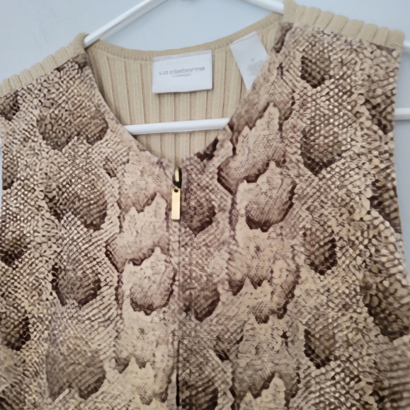 Vintage Liz Claiborne Lizsport Women's Snakeskin Print Sweater Vest Size M - Picture 3 of 8